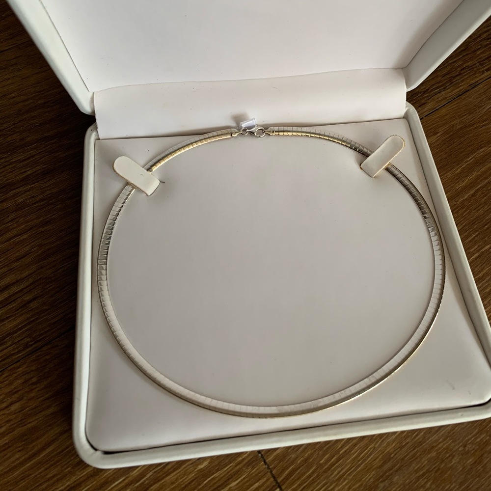 Omega choker necklace 16” sterling silver